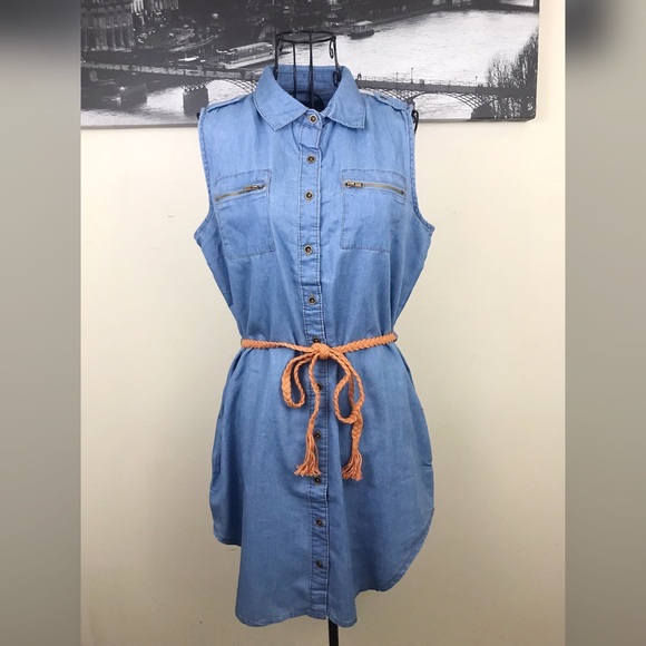 denim shirt dress belted
